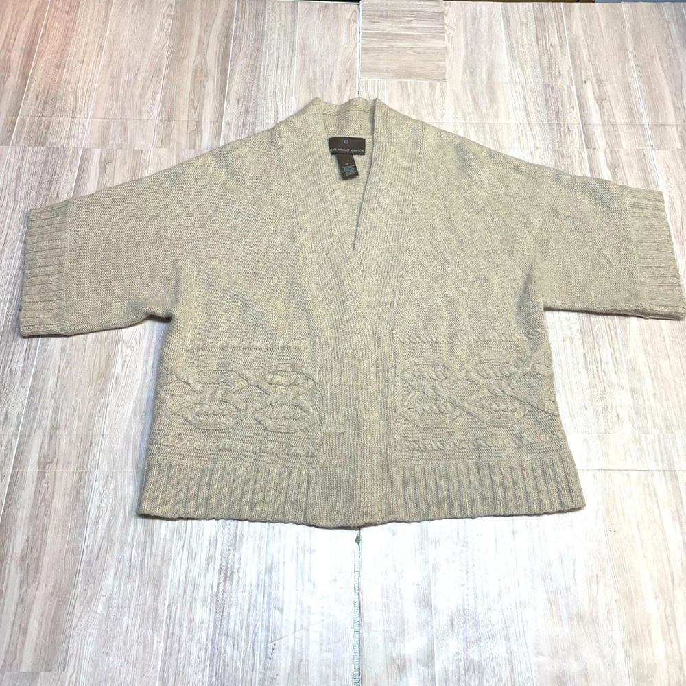 Fenn Wright Manson Cardigan Sweater M Knit Wool Beige Open